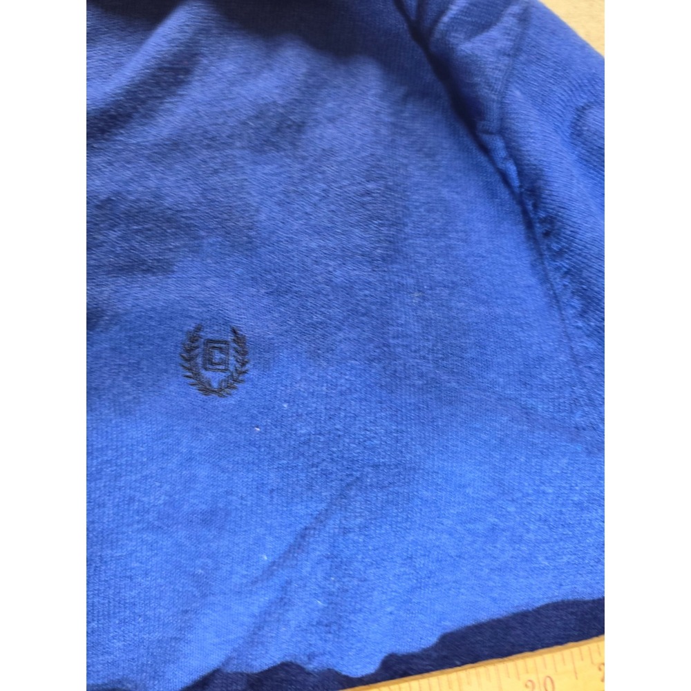 Chaps Mens XXL Blue V-Neck Sweater Cotton Cashmere Blend Embroidered Logo - Picture 3 of 5
